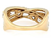 White Lab-Grown Diamond H SI 14K Yellow Gold Over Sterling Silver Crossover Ring 2.00ctw