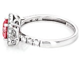 Certified Pink and White Lab-Grown Diamond H SI 14K White Gold Halo Ring 1.50ctw