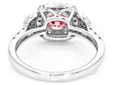 Certified Pink and White Lab-Grown Diamond H SI 14K White Gold Halo Ring 1.50ctw