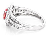 Certified Pink and White Lab-Grown Diamond H SI 14K White Gold Halo Ring 1.75ctw