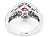 Certified Pink and White Lab-Grown Diamond H SI 14K White Gold Halo Ring 1.75ctw