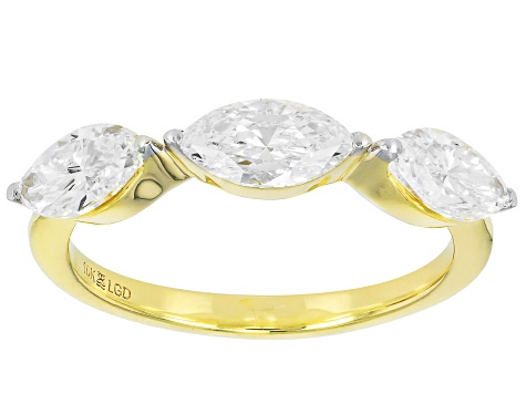 White Lab-Grown Diamond F SI1 10K Yellow Gold Band Ring 1.50ctw