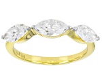 White Lab-Grown Diamond F SI1 10K Yellow Gold Band Ring 1.50ctw