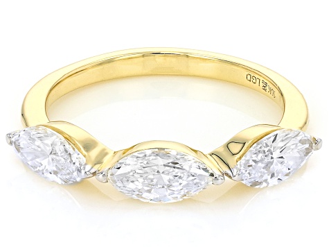 White Lab-Grown Diamond F SI1 10K Yellow Gold Band Ring 1.50ctw