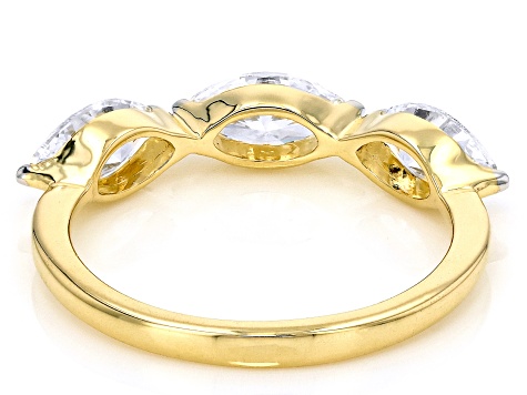 White Lab-Grown Diamond F SI1 10K Yellow Gold Band Ring 1.50ctw