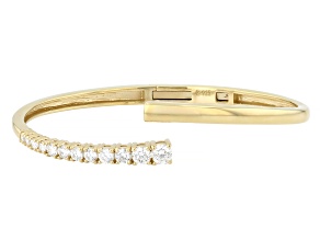 White Lab-Grown Diamond F VS 14K Yellow Gold Over Sterling Silver Bangle Bracelet 1.50ctw
