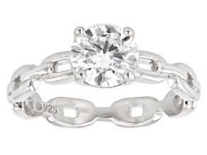 White Lab-Grown Diamond F VS Rhodium Over Sterling Silver Solitaire Ring 1.25ct
