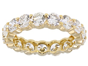 White Lab-Grown Diamond G-H SI 10K Yellow Gold Eternity Band Ring 4.00ctw