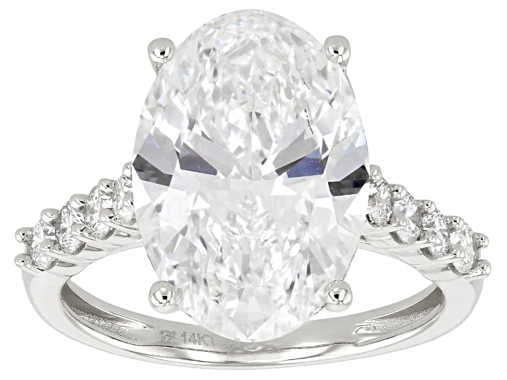 Certified White Lab-Grown Diamond E-F VS2 14K White Gold Ring 7.00ctw