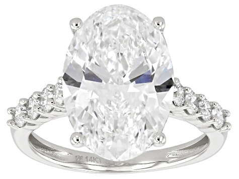 Certified White Lab-Grown Diamond E-F VS2 14K White Gold Ring 7.00ctw
