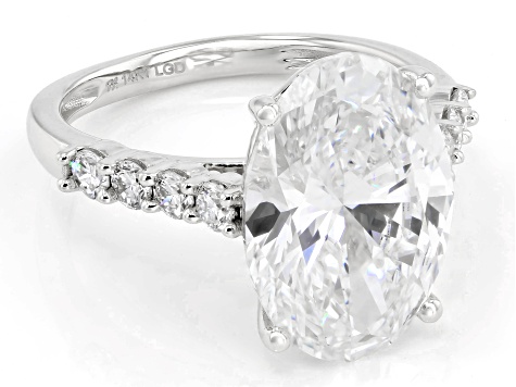Certified White Lab-Grown Diamond E-F VS2 14K White Gold Ring 7.00ctw