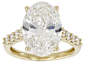 Certified White Lab-Grown Diamond E-F VS2 14K Yellow Gold Ring 7.00ctw