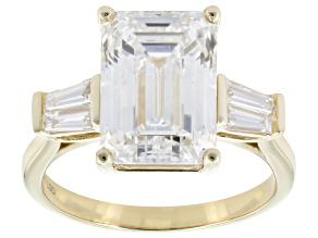 Certified White Lab-Grown Diamond F-G VS2 14K Yellow Gold Ring 5.85ctw