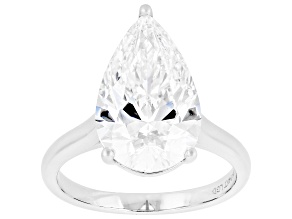 Certified White Lab-Grown Diamond F-G VS2 14K White Gold Solitaire Ring 5.50ct