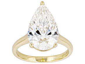 Certified White Lab-Grown Diamond F-G VS2 14K Yellow Gold Solitaire Ring 5.50ct