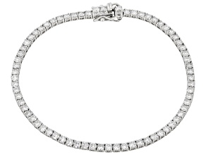 White Lab-Grown Diamond G-H VS Rhodium Over Sterling Silver Tennis Bracelet 4.00ctw