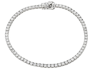 Picture of White Lab-Grown Diamond G-H VS Rhodium Over Sterling Silver Tennis Bracelet 4.00ctw