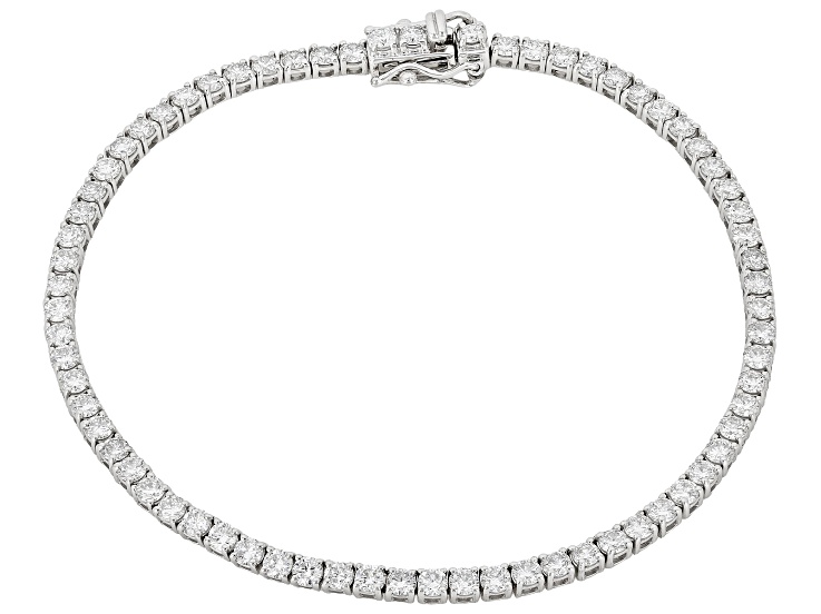 White Lab-Grown Diamond G-H VS Rhodium Over Sterling Silver Tennis Bracelet 4.00ctw