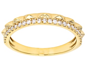 White Lab-Grown Diamond H SI1 14K Yellow Gold Over Sterling Silver Band Ring 0.20ctw