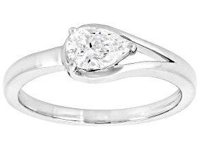 White Lab-Grown Diamond H SI1 10K White Gold Solitaire Ring 0.50ct