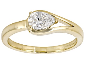 White Lab-Grown Diamond H SI1 10K Yellow Gold Solitaire Ring 0.50ct