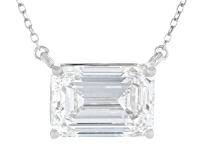 Certified White Lab-Grown Diamond E-F VS2 14K White Gold Solitaire Station Necklace 5.00ct