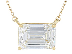 Certified White Lab-Grown Diamond E-F VS2 14K Yellow Gold Solitaire Station Necklace 5.00ct