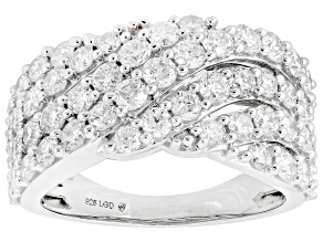 White Lab-Grown Diamond G-H VS Rhodium Over Sterling Silver Ring 2.50ctw