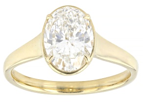 Certified White Lab-Grown Diamond G VS 10K Yellow Gold Solitaire Ring 2.00ct