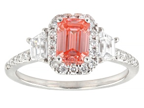 Certified Pink and White Lab-Grown Diamond G SI2 10K White Gold Ring 1.75ctw