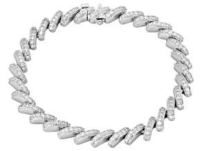 White Lab-Grown Diamond F-G VS2-SI1 Rhodium Over Sterling Silver Tennis Bracelet 2.00ctw