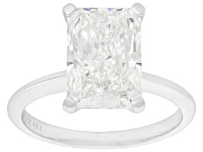 White Lab-Grown Diamond F SI1 14K White Gold Solitaire Ring 4.00ct