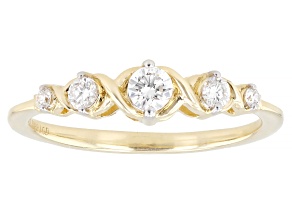 White Lab-Grown Diamond H SI2 10K Yellow Gold Band Ring 0.25ctw