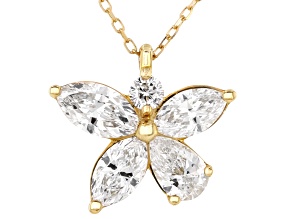 White Lab-Grown Diamond F SI 10K Yellow Gold Necklace 0.75ctw
