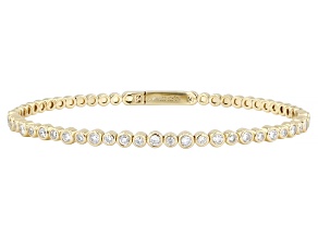 White Lab-Grown Diamond G-H SI2 14K Yellow Gold Over Sterling Silver Bangle Bracelet 1.40ctw