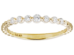Dainty Lab-Grown Diamond Stackable Band Ring 14K Yellow Gold Over Sterling Silver 0.22ctw