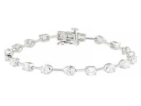 White Lab-Grown Diamond F-G VS 10K White Gold Tennis Bracelet 3.70ctw