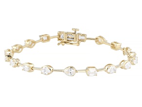White Lab-Grown Diamond F-G VS 10K Yellow Gold Tennis Bracelet 3.70ctw