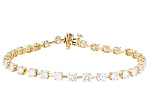 White Lab-Grown Diamond Tennis Bracelet 14K Yellow Gold Over Sterling Silver 5.00ctw