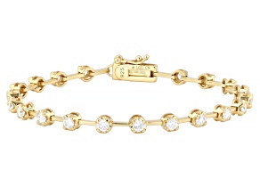 White Lab-Grown Diamond G-H SI1 14K Yellow Gold Over Sterling Silver Tennis Bracelet 2.00ctw