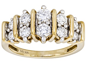 White Lab-Grown Diamond G-H SI 14K Yellow Gold Over Sterling Silver Band Ring 1.00ctw