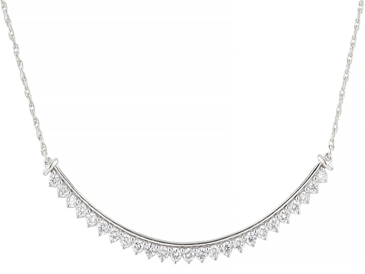 White Lab-Grown Diamond F-G SI Rhodium Over Sterling Silver Necklace 0.50ctw