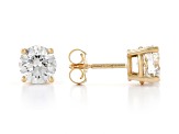 White Lab-Grown Diamond 14k Yellow Gold Earrings 2.00ctw