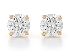 White Lab-Grown Diamond 14K Yellow Gold Stud Earrings 1.00ctw