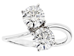 White Lab-Grown Diamond 14K White Gold 2-Stone Ring 2.00ctw