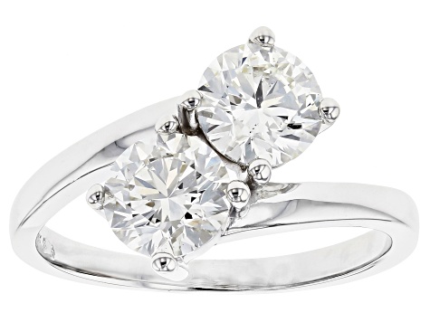White Lab-Grown Diamond 14K White Gold 2-Stone Ring 2.00ctw