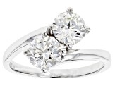 White Lab-Grown Diamond 14K White Gold 2-Stone Ring 2.00ctw