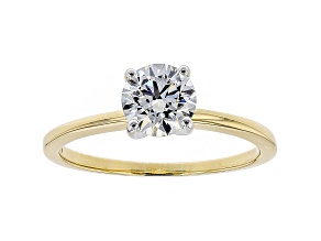 White Lab-Grown Diamond 14K Yellow and White Gold Solitaire Ring 1.00ctw