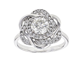 White Lab-Grown Diamond 14K White Gold Cocktail Ring 1.39ctw