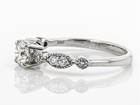 White Lab-Grown Diamond 14K White Gold Engagement Ring .70ctw